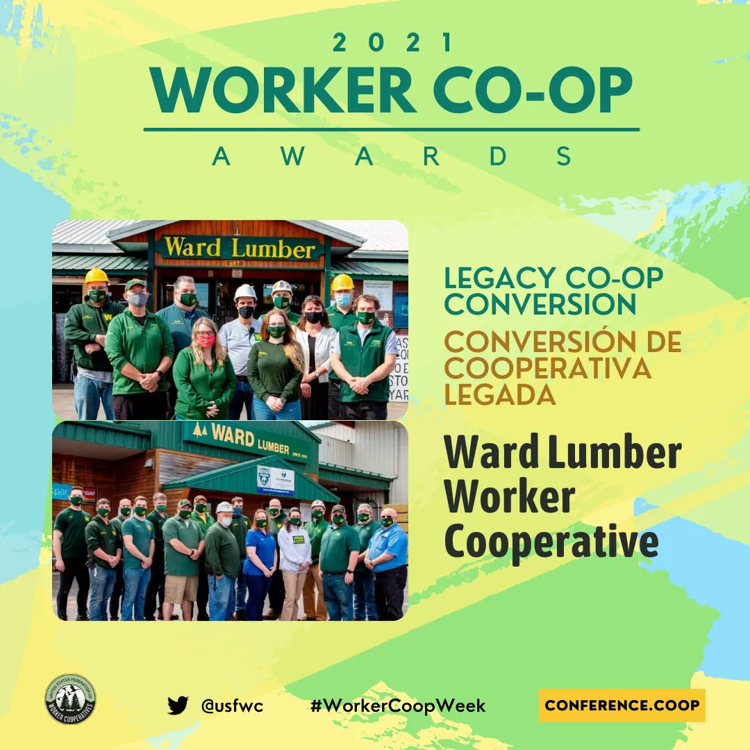 Congratulations to <a href="/wardlumber/">Ward Lumber</a> for winning the Legacy Co-op Conversion Award during #WorkerCoopWeek for carrying on their six-generation family business as a worker-owned cooperative to continue to provide high-quality products and sustainable jobs in Jay and Malone, NY 🌟