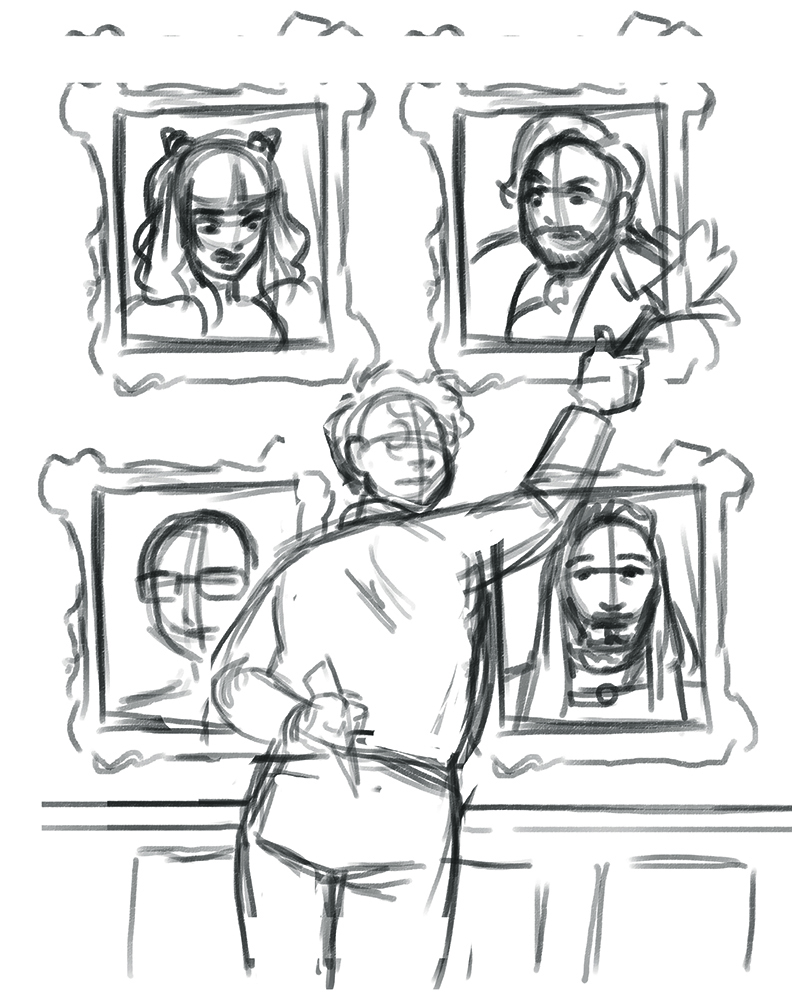the sketch and the final 