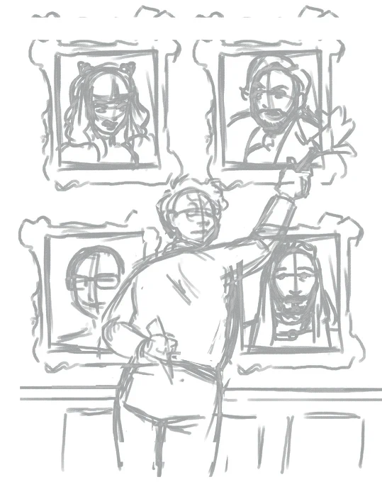the sketch and the final 