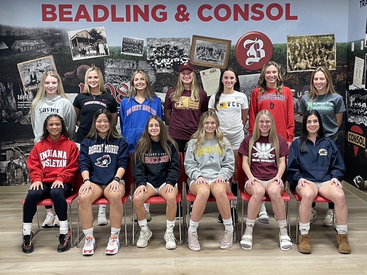 BeadlingSoccer's tweet photo. Congratulations to all of our signees and a huge thank you to those behind our players (Swipe right to see them) who have supported them every step of the way. Most of all, we’re glad you ALL are a part of our Beadling family! #SigningDay #WearTheB https://t.co/RBrJKNzsJT