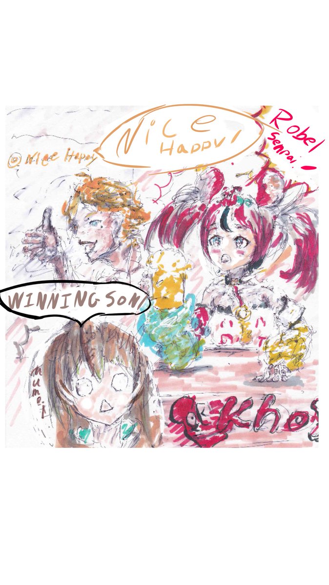 #べーアート #illustrayBAE  #描クテル #drawMEI 
ベーちゃん初の収益化でマスターが来た時に、ムメイちゃんも「winning son!」って言ってるのにめっちゃ面白かった 