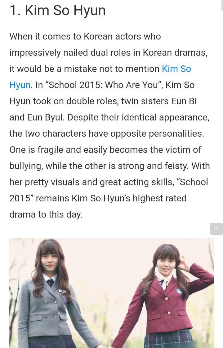 sohyunsshi's tweet photo. 4 Korean Actresses Who Nailed Dual Roles 🔥

No.1 our Specialist of Duality Character Kim So Hyun 👏

Her dual role very versatile &amp; amazing as Go Eun Byeol &amp; Lee Eun Bi at School 2015 👏 

#KimSoHyun #김소현 #School2015 #WhoAreYouSchool2015 #GoEunByeol #LeeEunBi #Duality https://t.co/8lrKarwrJY