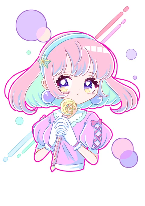 #1日何枚か 
ゆめかわレトロ魔法少女🌟 