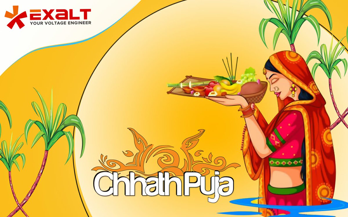 EnergyExalt's tweet photo. Warm greetings from #exaltenergy on the auspicious occasion of #ChhathPuja! 
May this day bring you immense joy, peace &amp; prosperity.
#chhathpuja2021 #chhathmahaparv #exalt #BLDC #bldcfan #innovations #startups #ExaltEnergy https://t.co/5R0Z14AE27