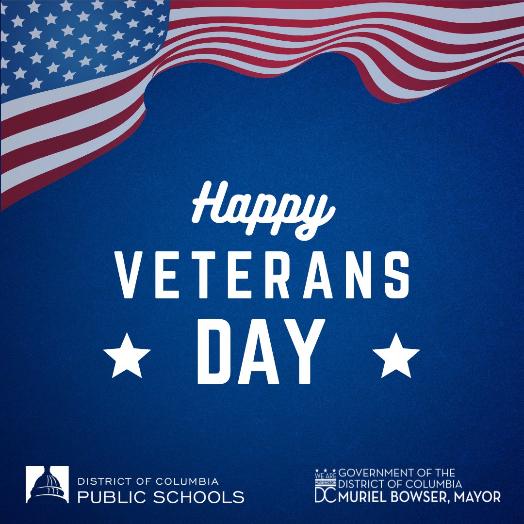 DCPSChancellor's tweet image. Happy Veterans Day to all those who answered the call to military service. Today and every day, we are grateful.