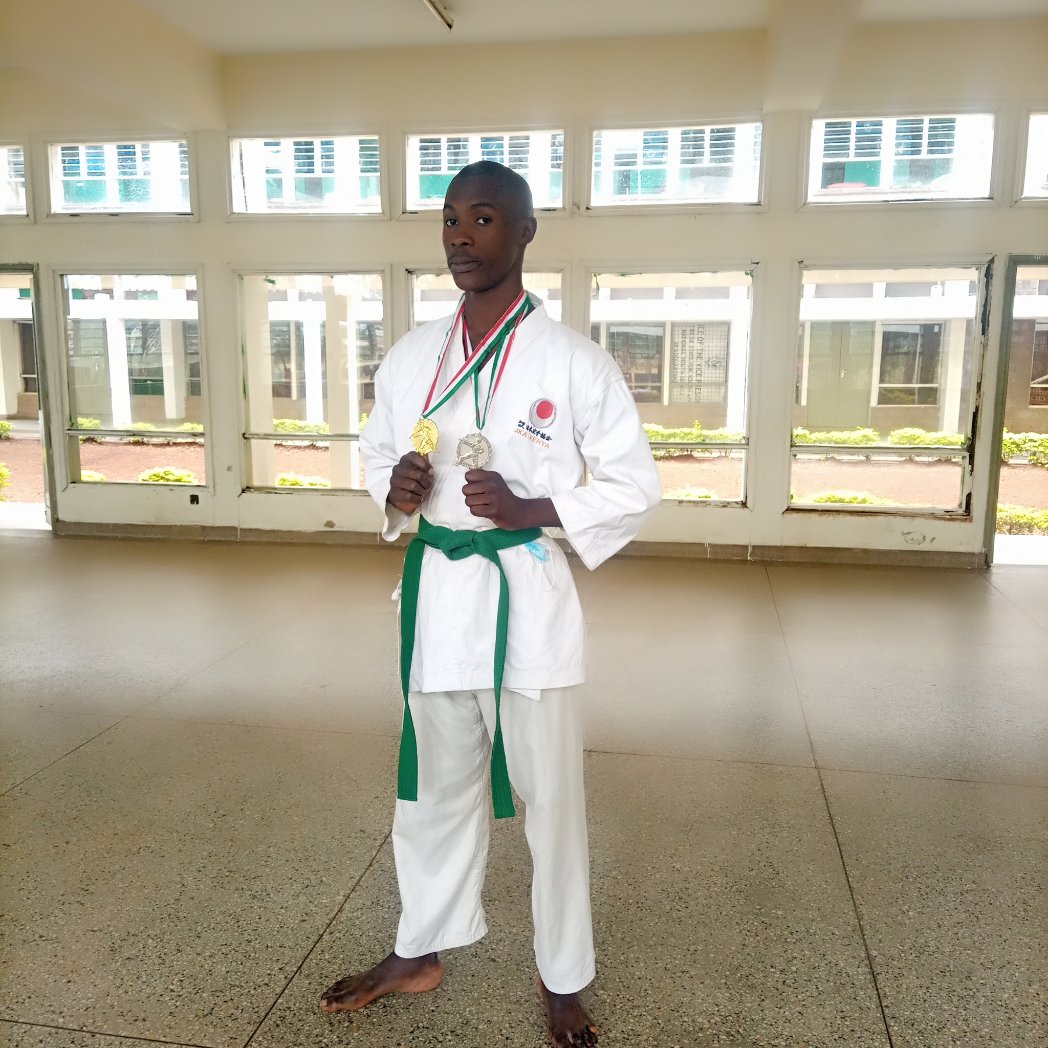 bibax1243's tweet photo. I received the first runners up Gold medal which I won with my team 
@NYS_Ke
 in the just concluded Japan Karate Association Kenya championships held in Mombasa County. I celebrate my victory to the finals,and the entire team💪🏆🏅🥋 https://t.co/gchjs3Cg31