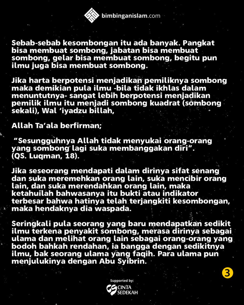 bimbingan_islam's tweet photo. Bertambah Ilmu, Tambah Sombong?
https://t.co/TTjxQyJMy2
#ilmu #sombong #pamer #ujub https://t.co/QzQp0keh1T