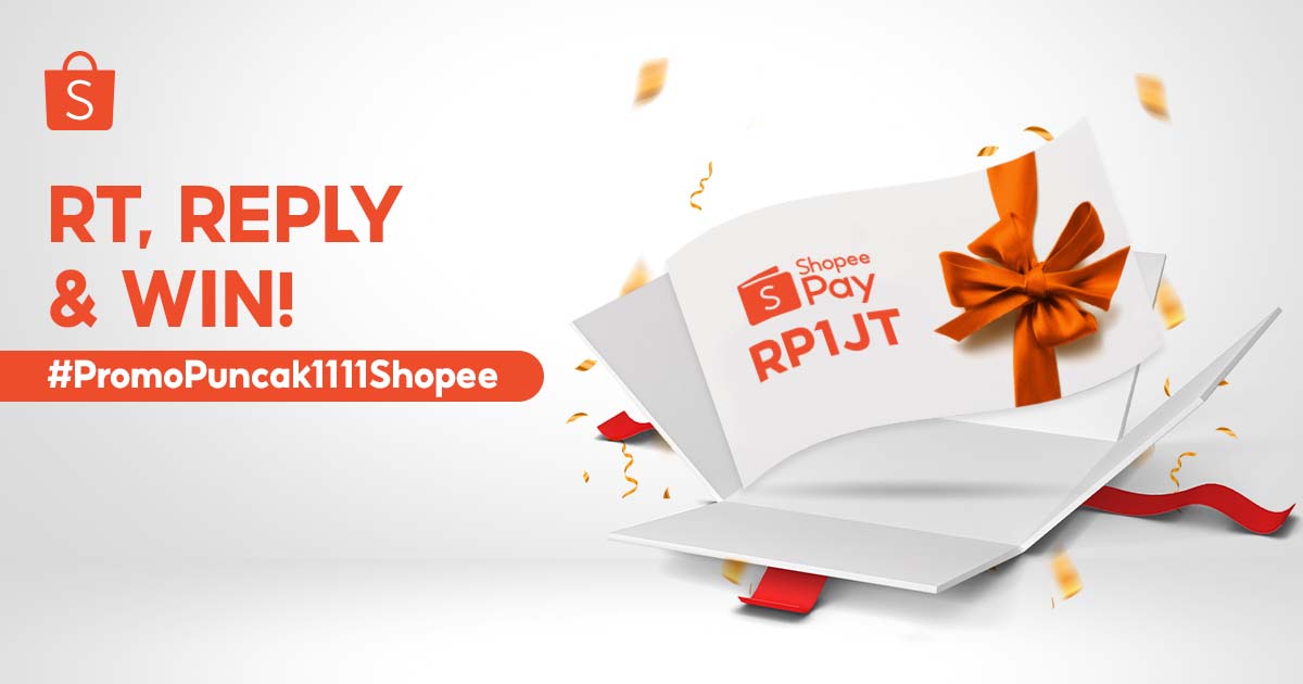 💕 GIVEAWAY SHOPEEPAY 1JUTA 💕

Mimin ada ShopeePay senilai 1 JUTA nih untuk kamu! Yuk, langsung aja ikuti caranya:

1. FOLLOW @SHOPEEID 
2. RT &amp; LIKE tweet ini 
3. REPLY #PromoPuncak1111Shopee #NCT127diHatiShopee YANG BANYAAK!

Pemenang dipilih acak &amp; diumumkan 18 Nov 2021.