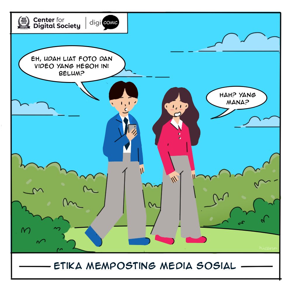 cfds_ugm's tweet photo. Foto korban sebuah tragedi atau kecelakaan tidak boleh disebarluaskan, lho!
Simak kisah Cefo dan Diso agar kita menjadi warganet yang bijak! #digicomic https://t.co/6bzKncdUVR