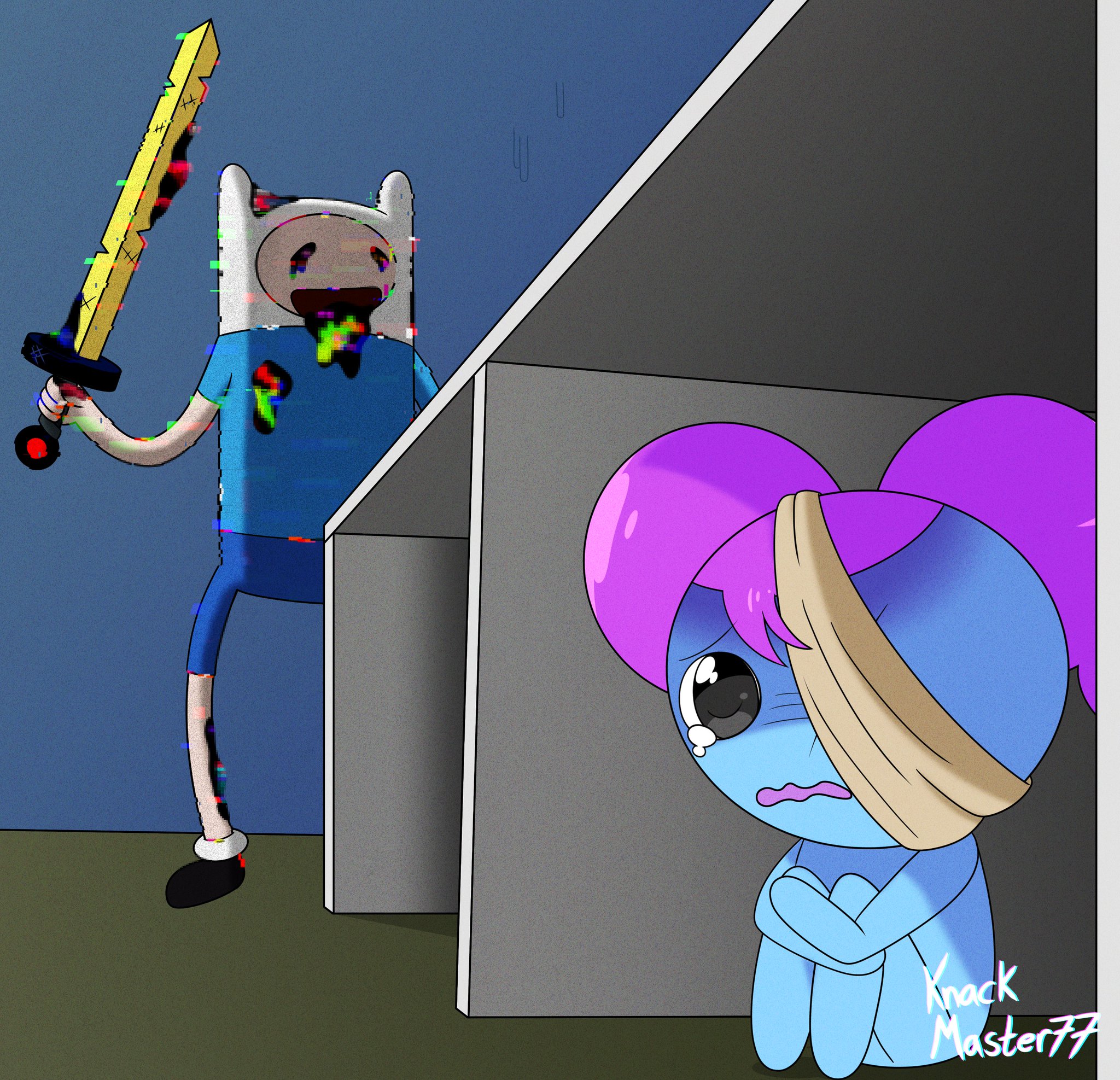 Corrupted Finn The Human - Pibby: Apocalypse by Pokendereltaun on