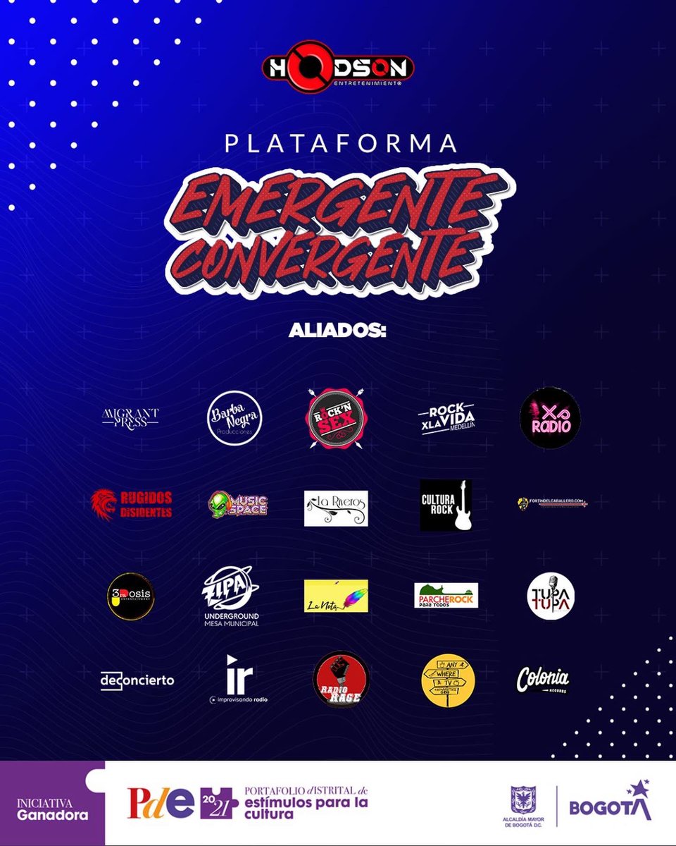Crew90rock's tweet photo. 3 días llenos de Rock n’roll con @EntHodson pilas! 12,13 y 14 Nov! Gracias @CulturaenBta!
5 ciudades! +30 Artistas! UNA LOCURA! #emergenteconvergente #crew90 #Giravirtual #Colombia https://t.co/hdVT0ooZfI