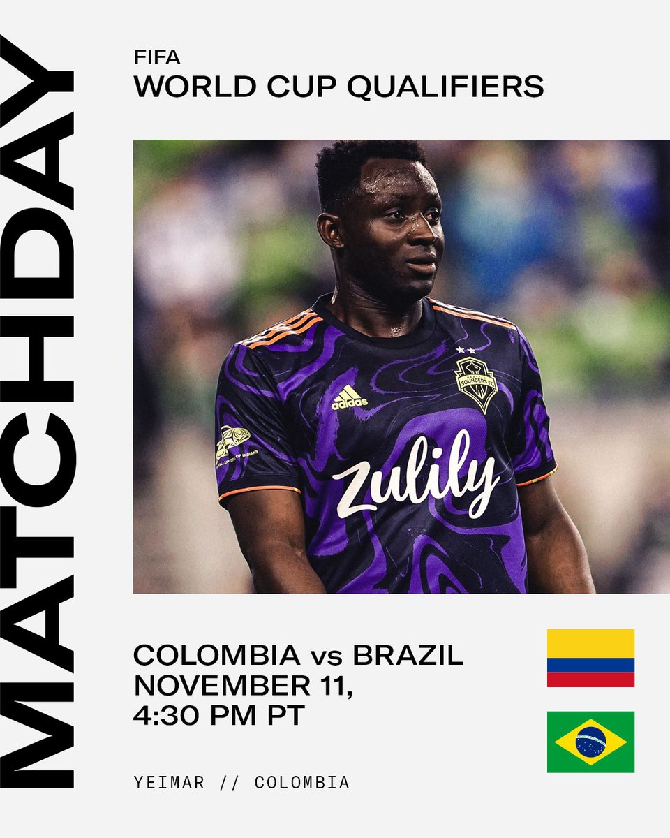 SoundersFC's tweet photo. World Cup Qualifier Matchday! π
Best of luck to πͺπ¨ Xavi & π¨π΄ Yeimar! https://t.co/1fFZby4SJS