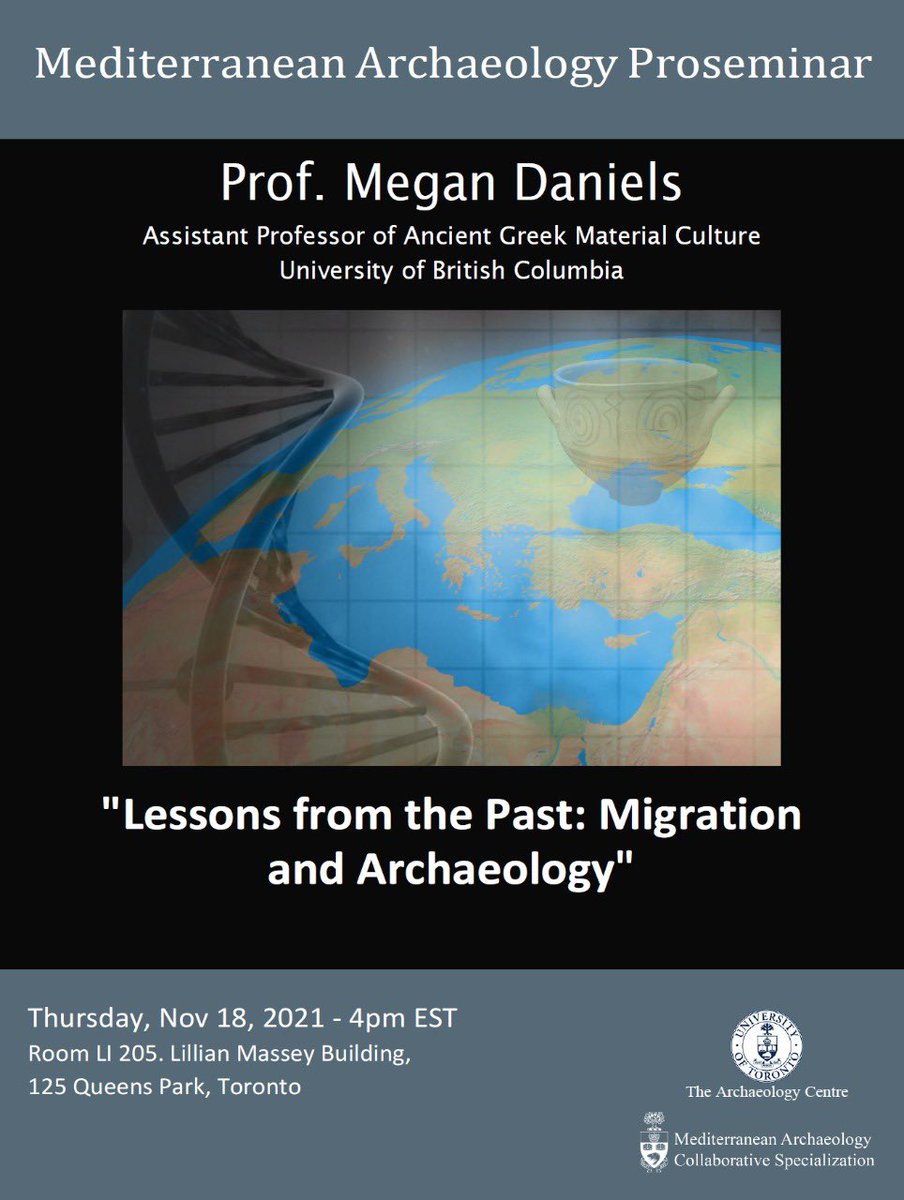 Coming up on Thursday, November 18: Dr. Megan Daniels’ talk titled “Lessons from the Past: Migration and Archaeology.”