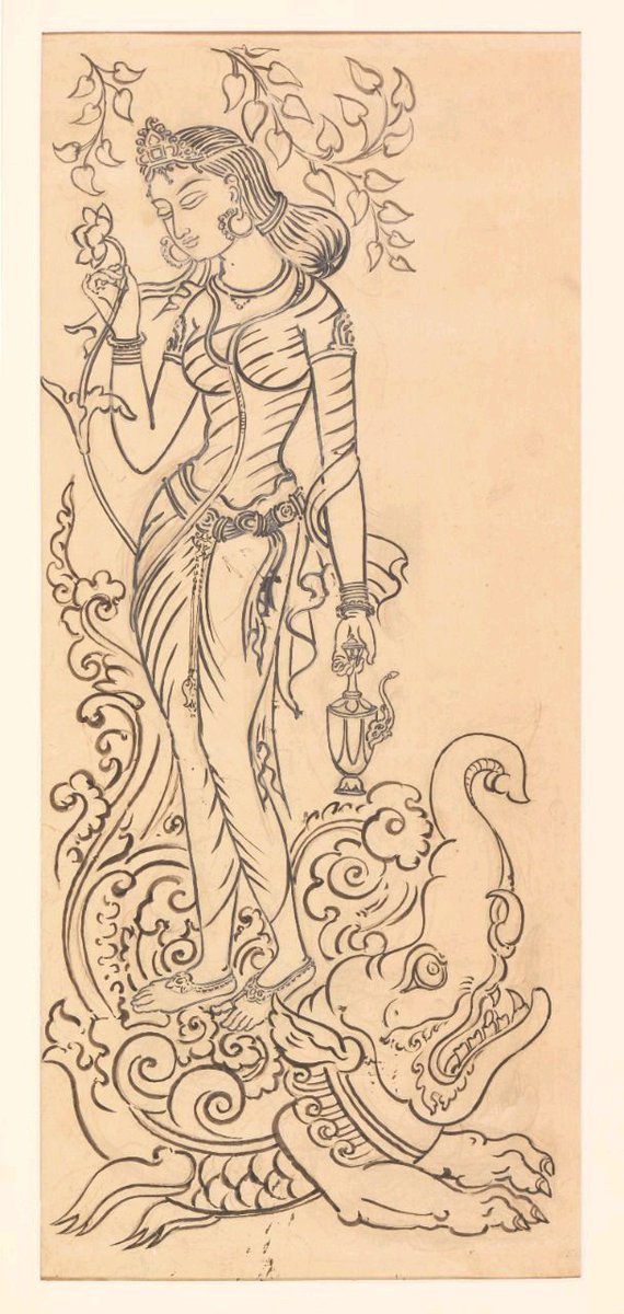 Arthistorian18's tweet image. The Agni Purana describes Yamuna as black in complexion and stands on her mount, the tortoise, holding a water pot in her hand. In Brahma Vaivarta Purana, Ganga is often depicted with her divine vehicle, the Makara – an animal with the head of a crocodile and tail of a dolphin.