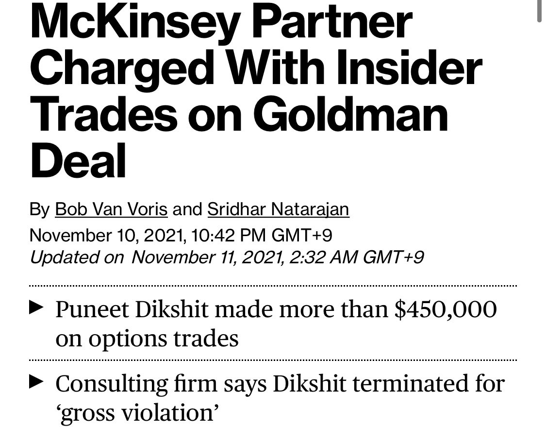 justthequant's tweet image. SEC: You’re charged Dikshit. 
McKinsey: Gross violation Dikshit.