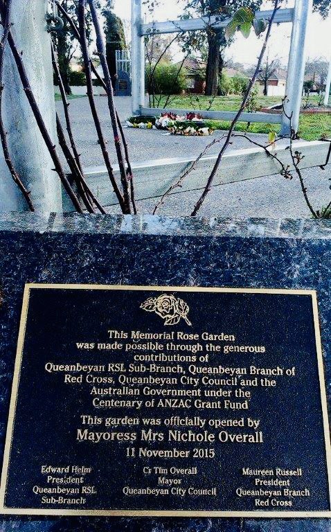 TimOverall's tweet image. Marking Remembrance Day in Bungendore and at the Queanbeyan Memorial Rose Garden, opened by Mayoress @NicholeOverall in 2015.