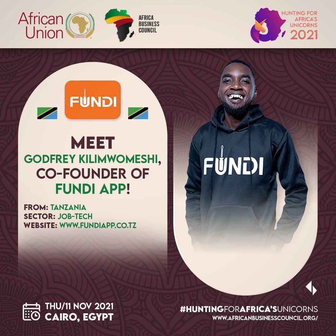 fundiapps's tweet photo. We are excited to have our Co-Founder @kilimwomeshi representing us at the 12th African Union Private Sector Forum in Cairo, Egypt. Today @kilimwomeshi will be pitching in front of investors and Africans leaders during the @africasunicorns pitch session. https://t.co/NYrgjiFtkx