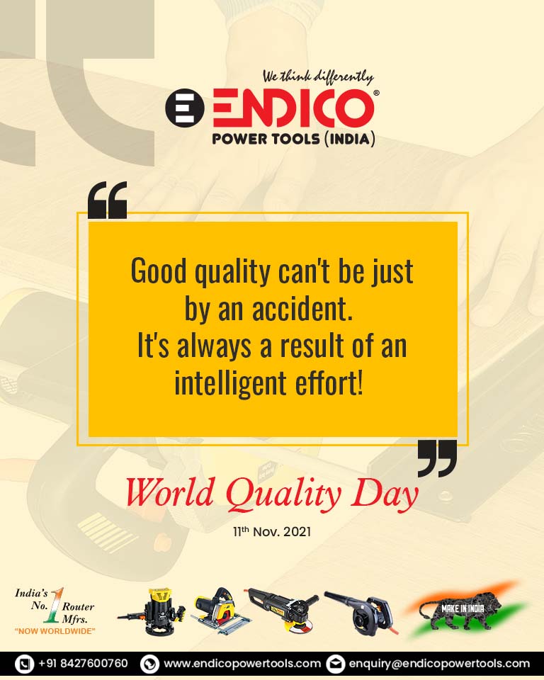 Endicopowertool's tweet photo. HAPPY WORLD QUALITY DAY!
ENDICO Power Tools (India) is committed to achieve the highest quality standards. It’s well qualified team performs efficiently to do their best!
OUR OFFICIAL YOUTUBE CHANNEL:https://t.co/sLyw0fWQdJ
#happyworldqualityday #endico #powertools #routermachine https://t.co/9JW1yu8ZHa