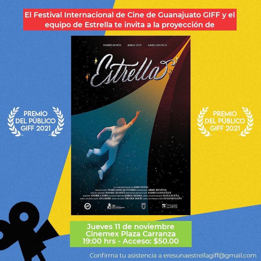 estrellafilm's tweet photo. ❤️‍🔥 ¡MAÑANA ES EL ESTRENO DE ESTRELLA EN MEXICALI! ❤️‍🔥

Mira al ganador del Premio del Público del @giffmx y a los cortos participantes del @RallyGIFF 🥰

📍 Cinemex Carranza, Mexicali
💫  11 de noviembre a las 7:00 PM
🎬 Boletos por DM https://t.co/u9wsYRvwnp