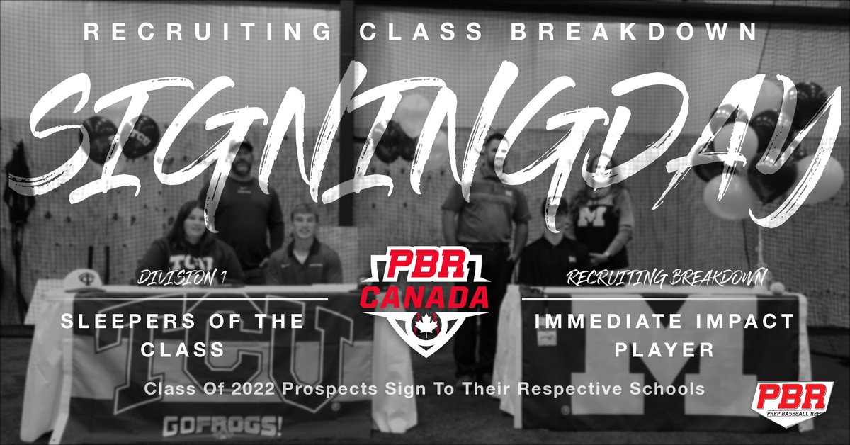 PrepBaseballBC's tweet photo. ✍️ Signing Day Is Here ✍️

We break down one of the biggest days of the year as 27 players from across Canada sign their NLI today with Division 1 programs across the 🇺🇸

You can read it here w/ video &amp; player notes ⬇️

https://t.co/XZtUc2pvrX

#BeSeen #BaseballCanada 🇨🇦 🇨🇦 https://t.co/YjkL0Zhh8l