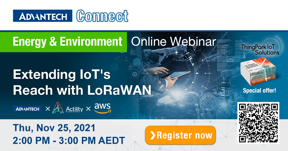 Want to learn more about extending IoT's reach with LoRaWAN? Join our upcoming Advantech Connect webinar! Register now - register.gotowebinar.com/register/76094…

#iiot #iot #LoRaWAN #internetofthings #factoryautomation #remotemonitoring