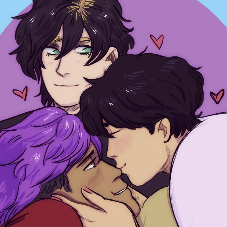 tr4shley's tweet photo. #ShorterWongWeek day 4: polyamory 💕 feat. @midnitedraws and I’s HS AU 🥺 #shorasheiji https://t.co/l2cQdc9sjN