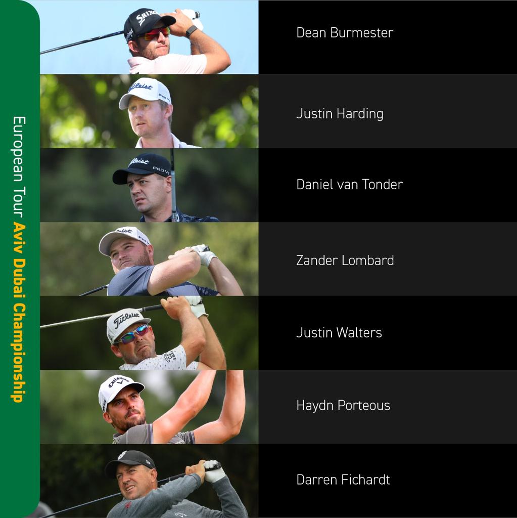 Sunshine_Tour's tweet photo. Good luck to all of our South African players who are flying the flag on the #AvivDubaiChampionship🏌️♂️🇿🇦🏆💪
#GreatnessBeginsHere #SunshineTour
#EuropeanTour #DeanBurmester
#JustinHarding #DanielvanTonder
#ZanderLombard #JustinWalters
#HaydnPorteous #DarrenFichardt https://t.co/x25mYrO6z1