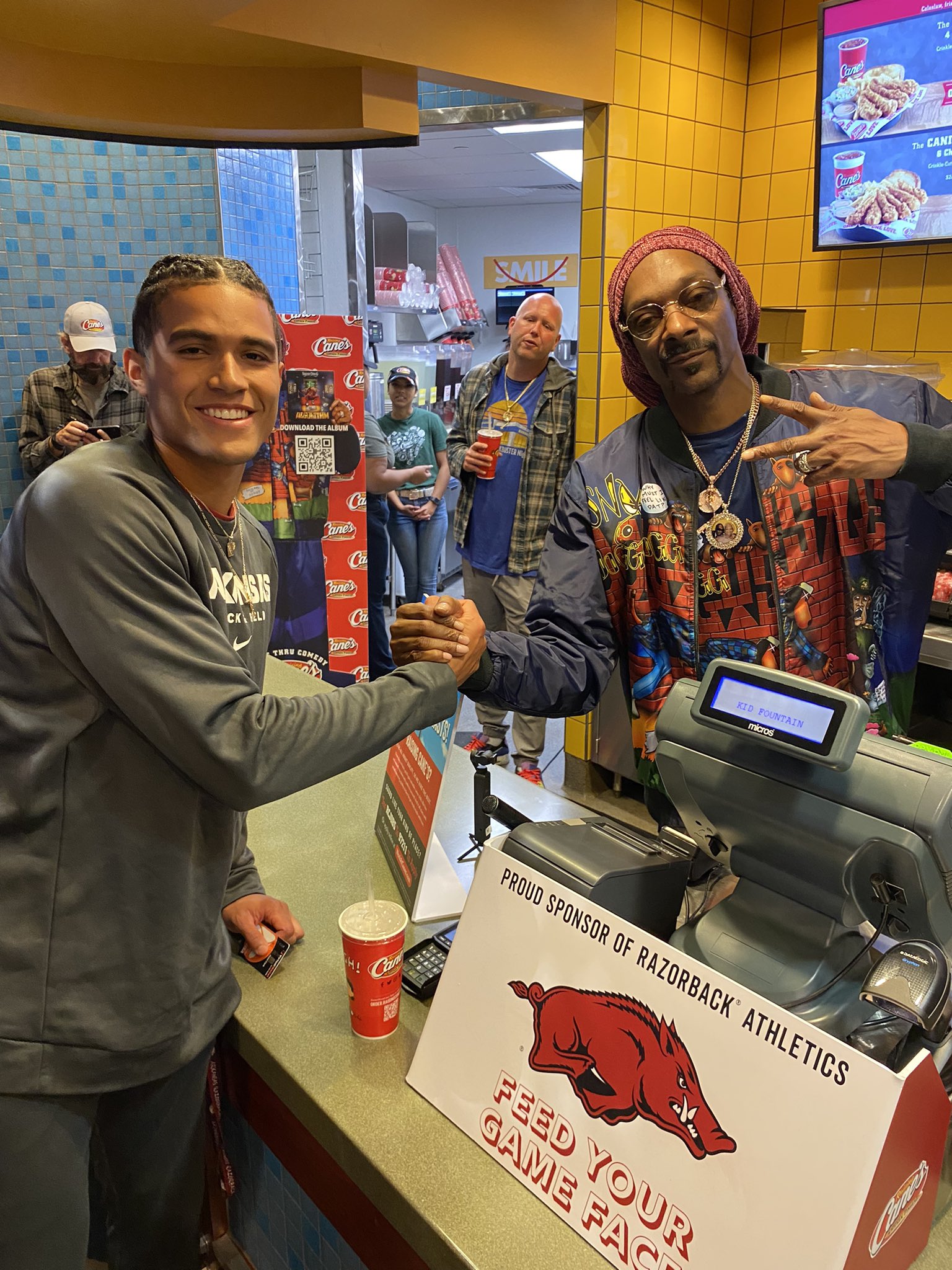 Ayden Owens-Delerme on X: "Snoop be doing anything. Bruh just took my order  at canes…in Arkansas. #SnoopDogg #SteelerNation https://t.co/WX7jmSDBqm" / X
