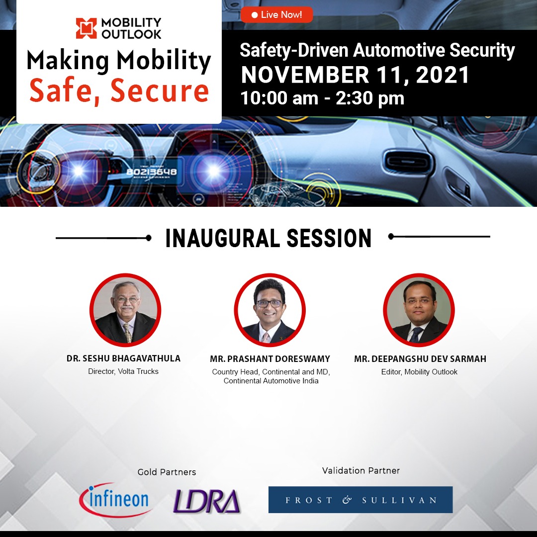 MobilityOutlook's tweet photo. Live Now | Join the Inaugural Session of Mobility Outlook's virtual conference on “Making Mobility Safe, Secure'.
Register: https://t.co/atfwP77XyJ
#SafeMobility #SecureMobility #SafeNSecureMobility #automotiveindustry #automotivesafety #mobilitysolutions #mobilityforall https://t.co/LWRmHBjx1x