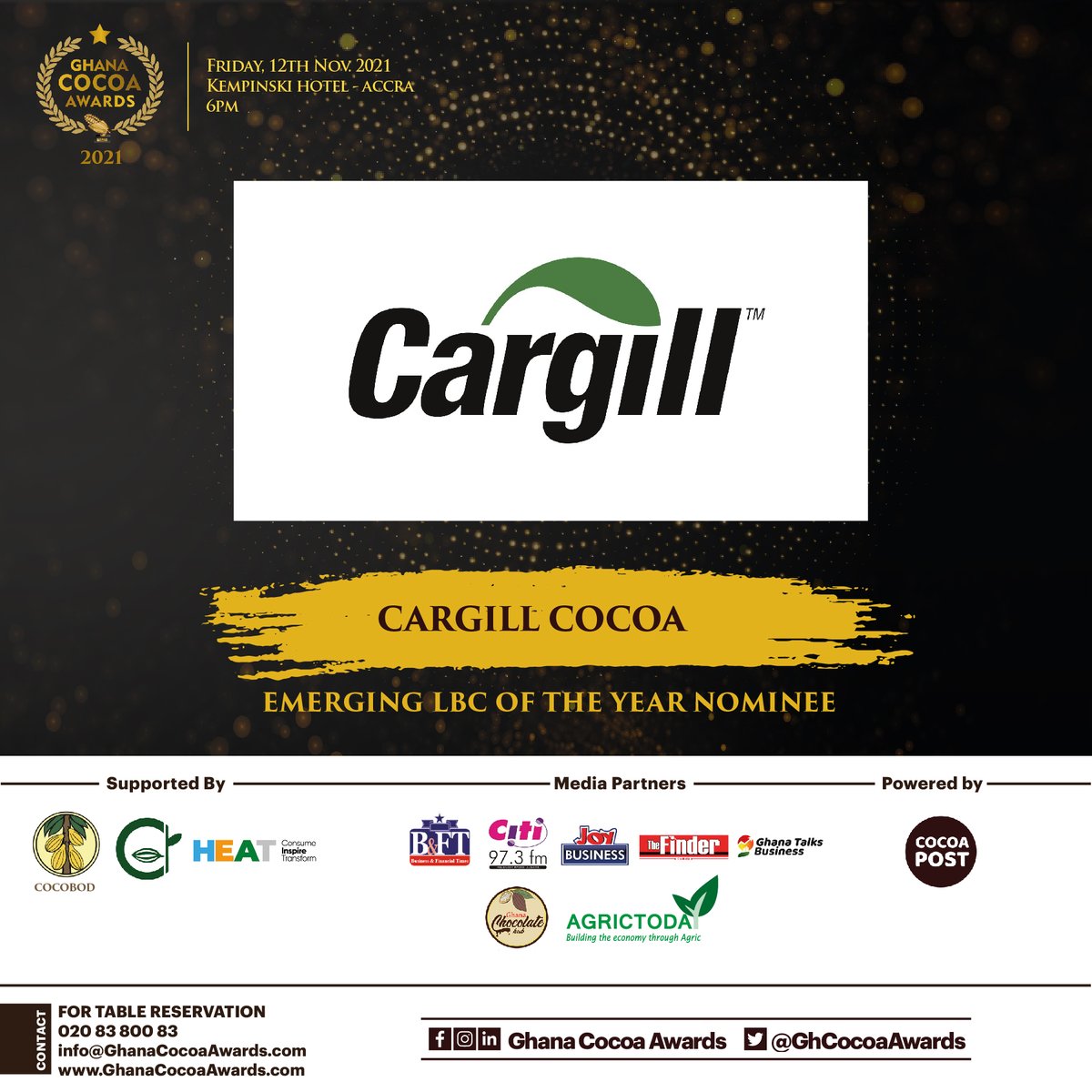 GhCocoaDinner's tweet photo. The 2021 nominees for Emerging LBC of the Year are...

#GCA2021 #GhanaCocoaAwards https://t.co/Hldg46IUne