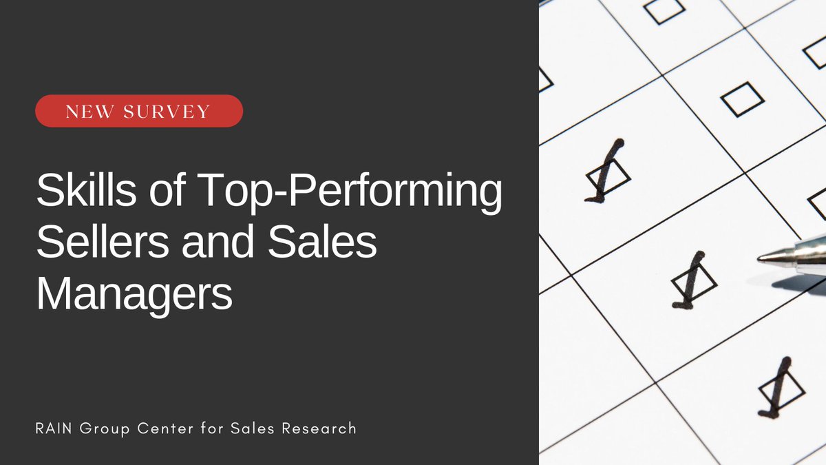 vivek_rain's tweet photo. New study seeks to uncover skills of top-performing sellers and #SalesManagers. Take the short survey &amp; get access to the research when it’s complete. https://t.co/BMwjI8B0Vy #Sellers #B2BSales @RAINSelling https://t.co/1zm7GCzPTD