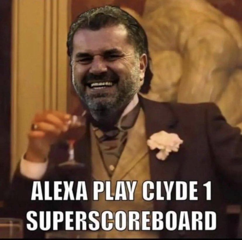 Buzzing for <a href="/ClydeSSB/">Clyde 1 Superscoreboard</a> the night 🤣 will be listening with a pint of hun tears
