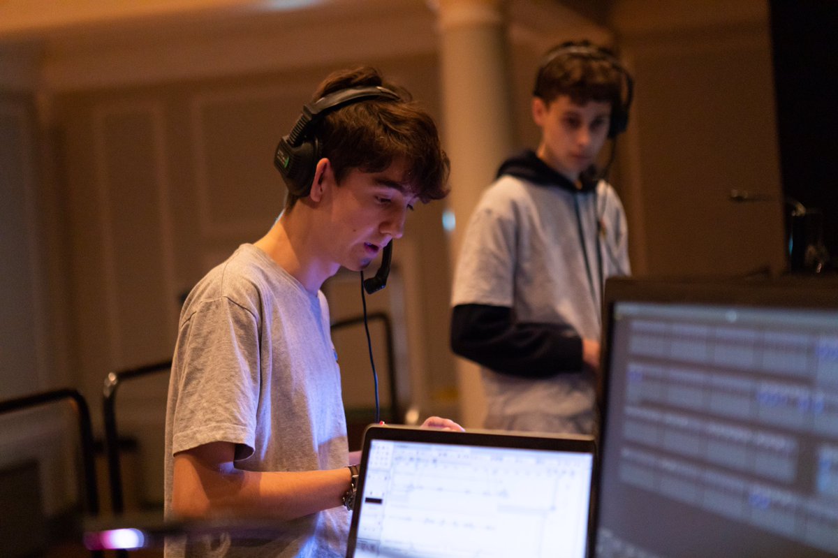 CranleighDrama's tweet photo. Our wonderful student tech-team and crew busy at work in tech rehearsals last night. Very proud of their skill and commitment @CranleighTech @cranleighschool 🪶🎭♥️ https://t.co/ySboVQVgHC