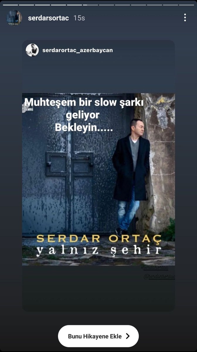 Muhteşem bir slow şarkı #yalnizşehir geliyor çok az kaldı. Bekleyin..... 
#serdarortac @Serdarortacs Serdar Ortaç 😍😍