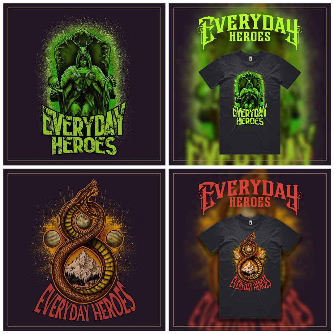 We'll also be fully stocked on our brand new merch line this weekend so if you missed the pre-order window for the "Witch's King" and "Ouroboros" tees then now is your chance to own the set!
🤘💚❤🤘