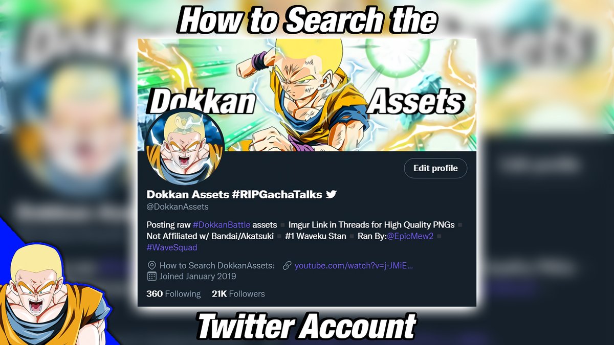 DokkanAssets's tweet image. You've been asking, so here's a NEW AND IMPROVED proper tutorial guide on how to search for assets on the account! #DokkanBattle #Dokkan #WaveSquad

How to Search the @DokkanAssets Twitter Account 

LINK: youtu.be/h0B951lNwK8
LINK: