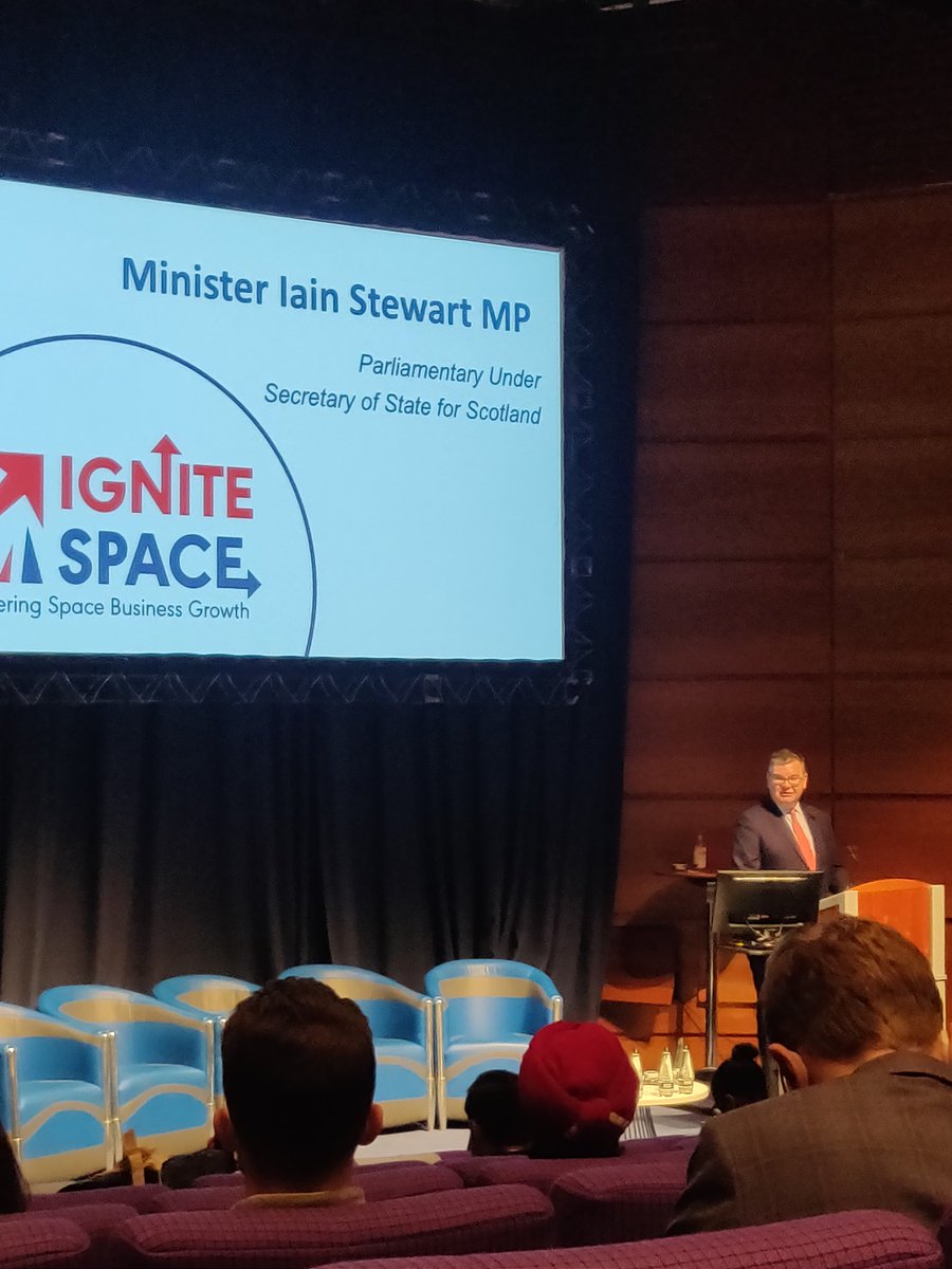 #IgniteSpaceConference kicks off with Minister Iain Stewart talking about UK space value chain and developing global opportunities. #satellites #space @spacegovuk @scotent @ScotDevInt