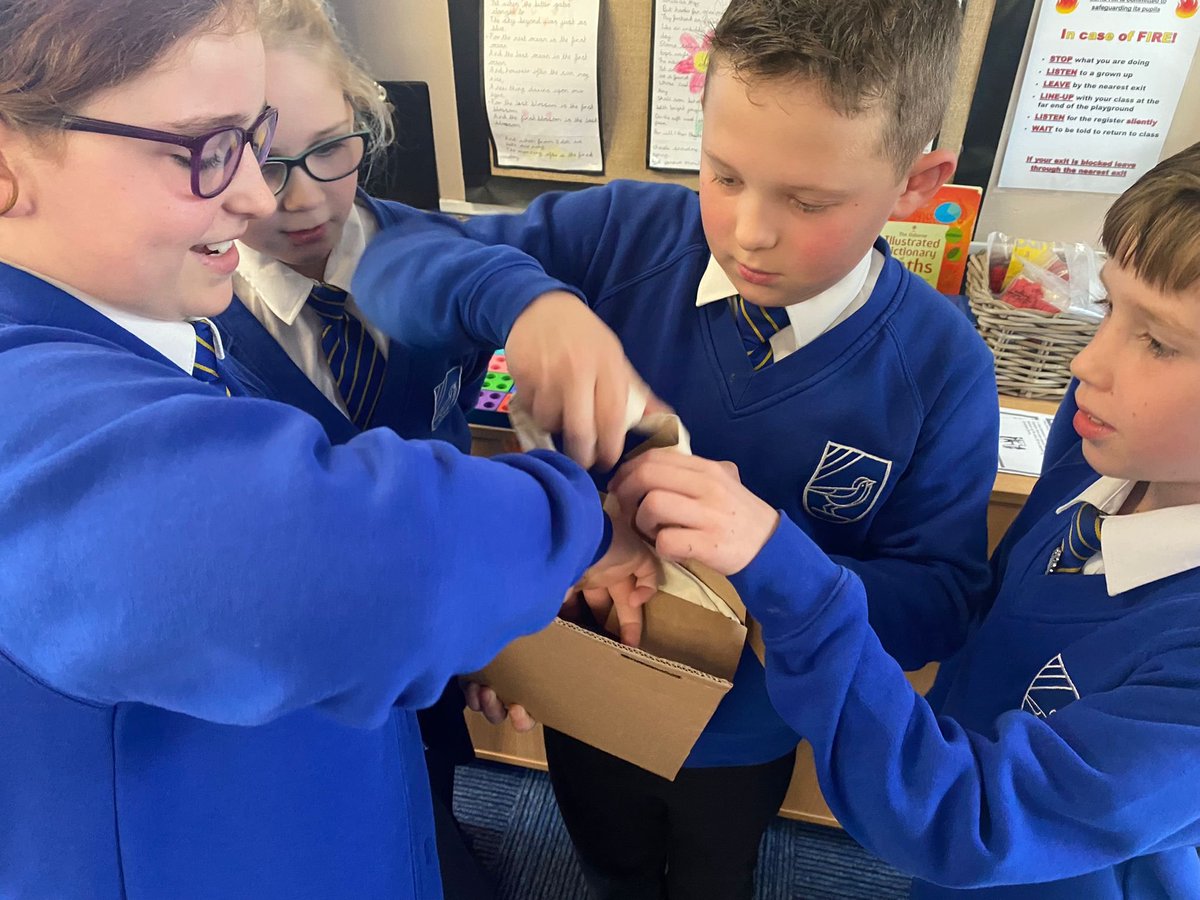 PATLarksHill's tweet photo. Miss Howard's VIP readers met at lunchtime yesterday to open their parcel and discover their new book from @VIPreading! The Bewitching of Aveline Jones by @Hickesy 
They love it and all the wonderful goodies included too 📚👍🏽 #readingforpleasure #books #VIPreaders https://t.co/IqRortud7Q