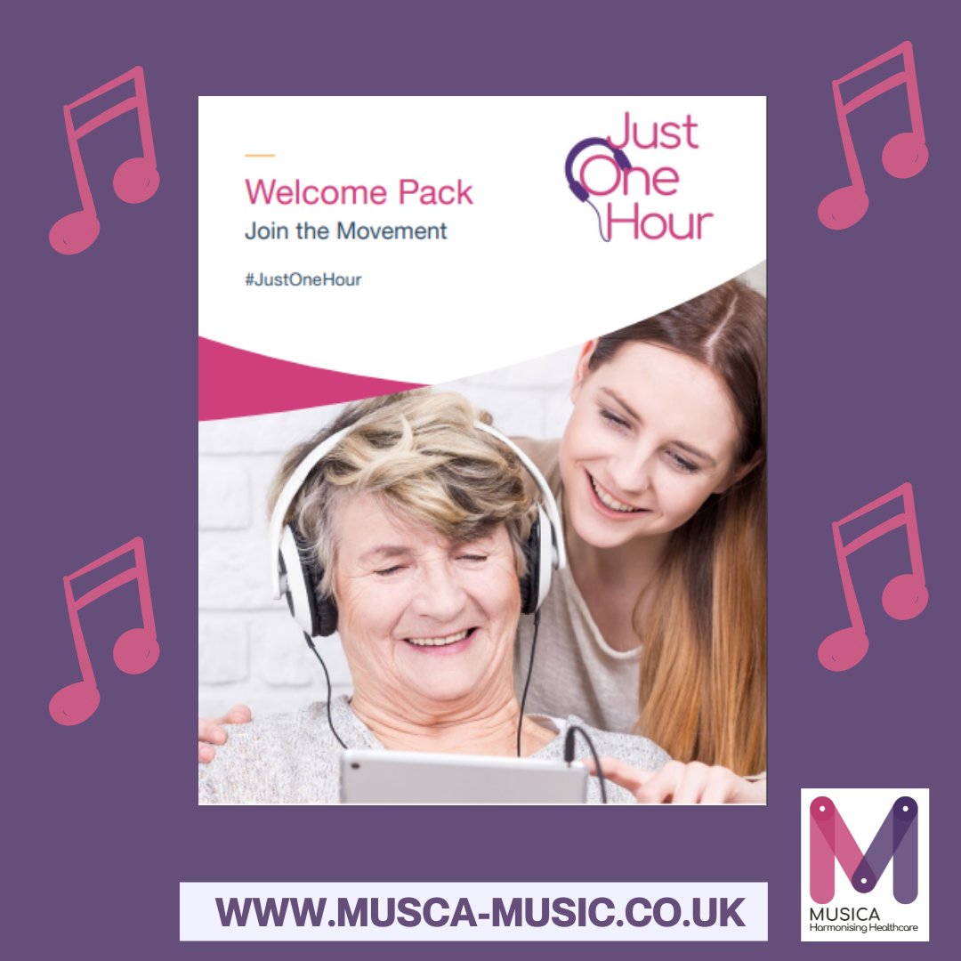 Musica_CIC's tweet image. When you sign up to #JustOneHour you will receive a Welcome digital download pack with information and resources to support you to use music in your daily care.🎶
To sign up visit musica-music.co.uk/just-one-hour/
#JustOneHour  #dementiacare  #carehome  #playlist #connection#musicmatters