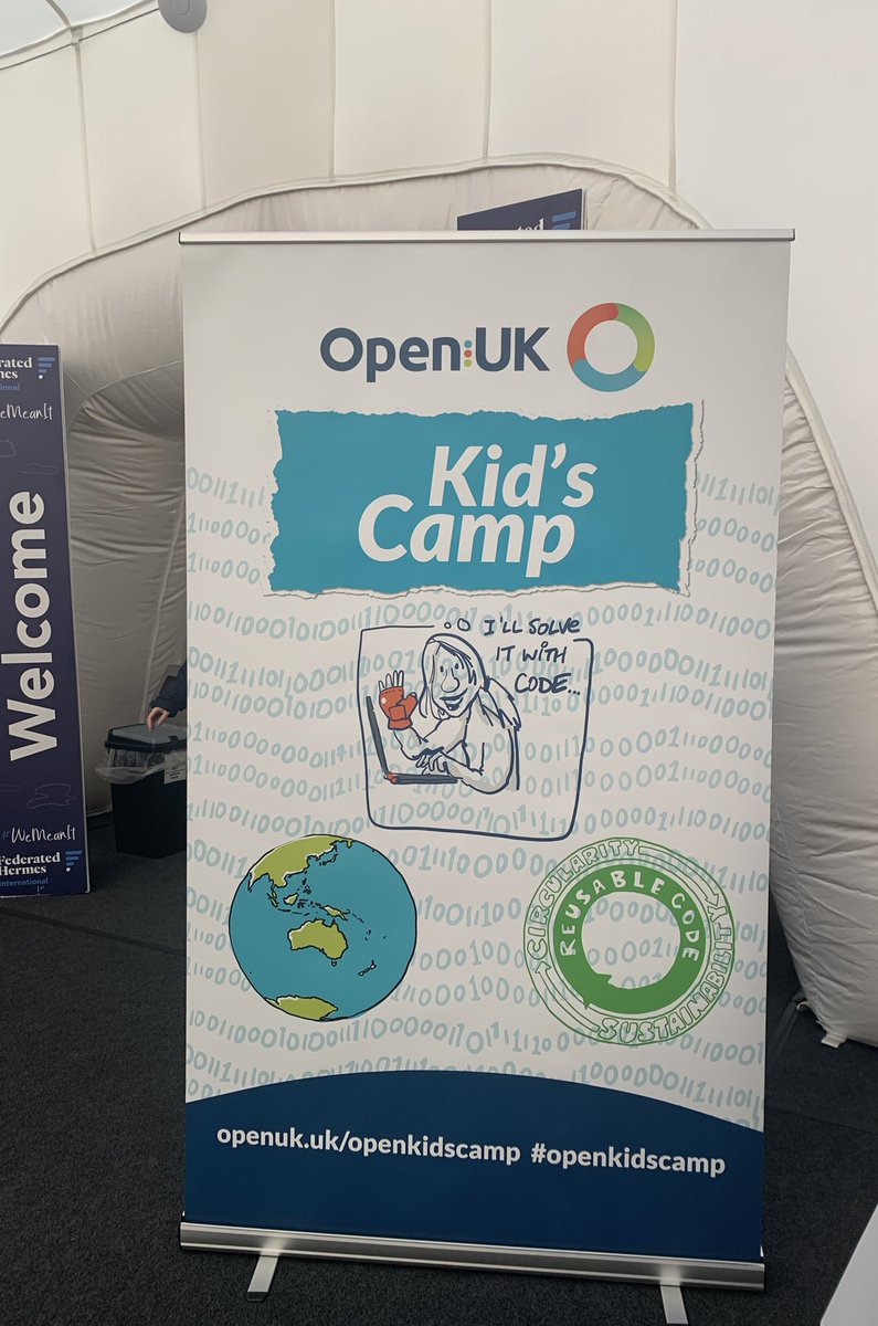 LowenaHull's tweet photo. Starting the day at #COP26 manning the stall at this year’s @openuk_uk Kid’s Camp #OpenUKCOP26 https://t.co/gWP25P58o7