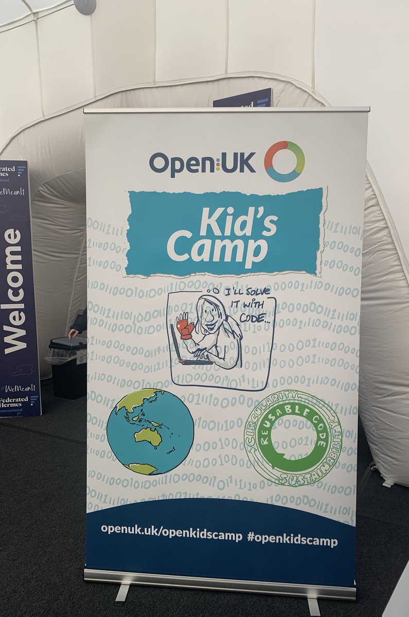 Starting the day at #COP26 manning the stall at this year’s @openuk_uk Kid’s Camp #OpenUKCOP26