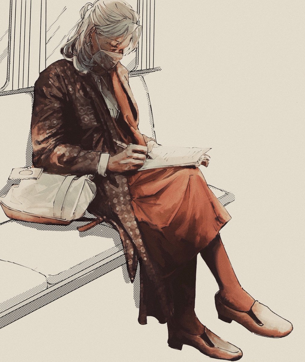 「電車で見かけためっちゃ好きな雰囲気のマダム描いた 」|ْのイラスト