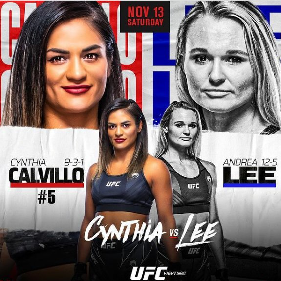 Uzu_Brady_3000's tweet photo. #CountdownReport on
@Twitter about the @ufc
Just (2) more days until the
November 13th 2021 battle of
@AndreaKGBLee vs @cyn_calvillo
in a great super showdown Women's
Flyweight "war" during #UFCVegas46
(Ps) Goodluck too both may the best win https://t.co/OR2Fmr0uFi