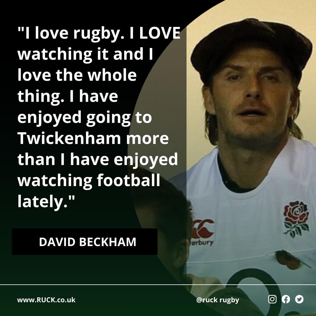 Pretty strong endorsement! #Rugby #getyourbootson #Beckham