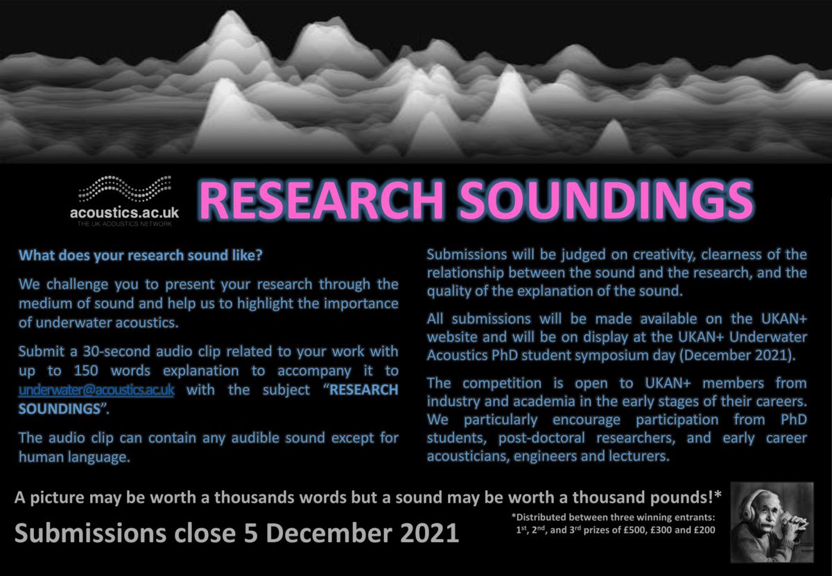 Competition time! Submit 30 seconds of sound about your work along with up to 150 words to be in with a shot of winning up to £500! acoustics.ac.uk/research-sound…