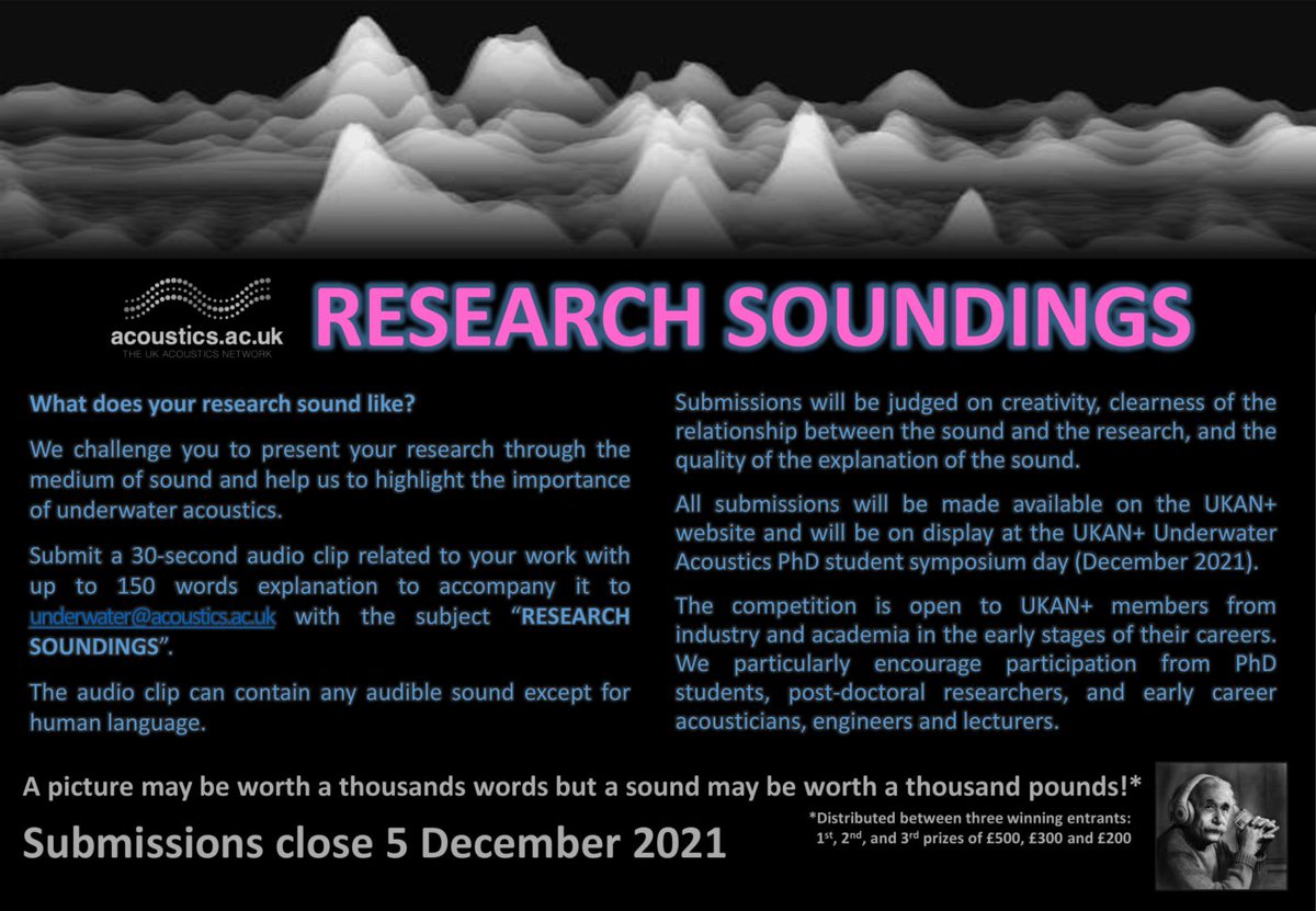 Competition time! Submit 30 seconds of sound about your work along with up to 150 words to be in with a shot of winning up to £500! 
acoustics.ac.uk/research-sound…
