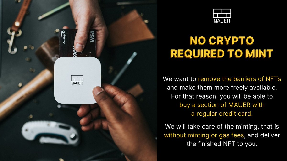 Thanks to the Forza Ikonia technology, everyone is able to enter in the Digital Art world! 🖼

💳 Mint a MAUER section is possible with a regular credit card, NO crypto required!

Firsts 2,063 #NFTs available until 23rd Nov.👉 mauer.digital

#NFTArt #Cryptoart #NFTdrops