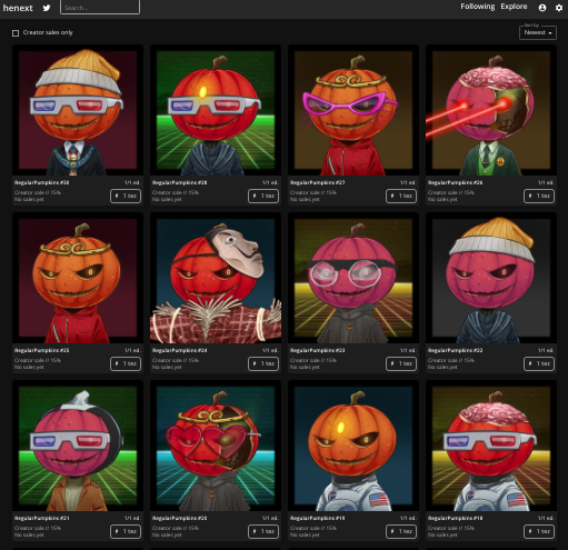 PumpkinsRegular's tweet photo. Regular Pumpkins #21-30 its already landed safely
on
@hicetnunc2000
๐๐๐ค
https://t.co/UwUUMuu0NO
#NFT #NFTCommmunity #hicetnunc #OBJKT #nftcollectors #CleanNFT #RegularPumpkins #tezosart #HEN #Crypto #nftart #Avatar #pfp #pfpNFT https://t.co/Yb0Dokpndm
