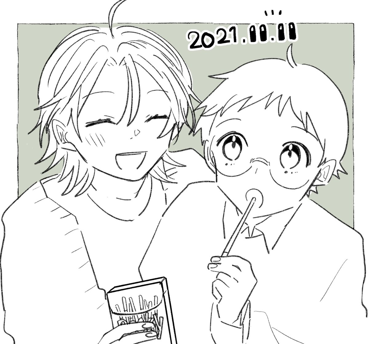 ポッキーの日のぬりえ山坂✏️ 