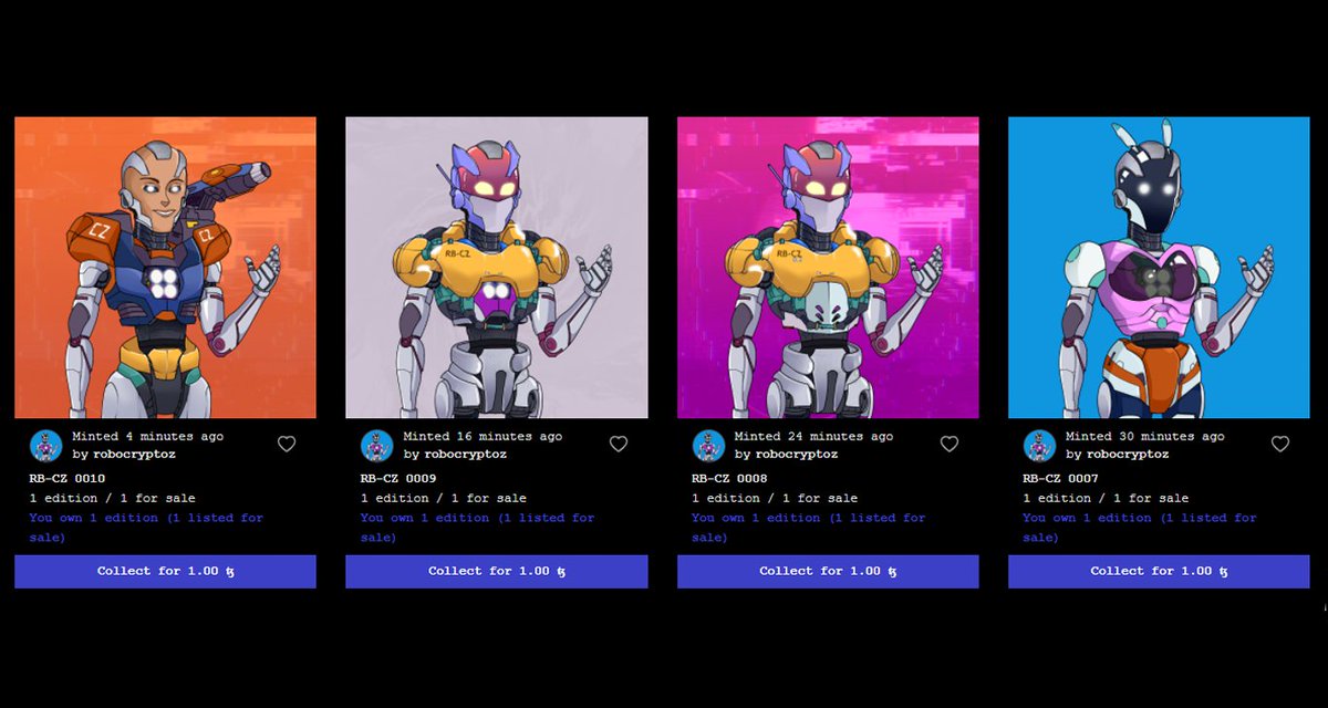 Robo_cryptoz's tweet photo. 5 new Robos are dropped and ready to buy! Get them only on : https://t.co/By58xD1A1a  or https://t.co/sObjBmYSD1
@hicetnunc2000 @onhicetnunc 

#NFT #hicetnunc2000 #OBJKT #tezos #NFTcollectibles #Mecha #Robotic https://t.co/ToA7Q9JjGM